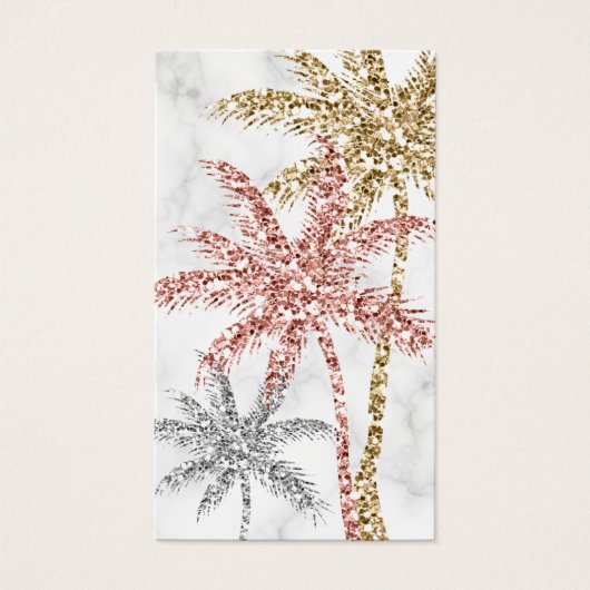 Marbre Palm Tree Feuilles Tri Gold Parties scintil (Devant)