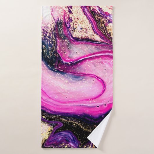 Marbre pourpre avec parties scintillant or (Serviette de bain)