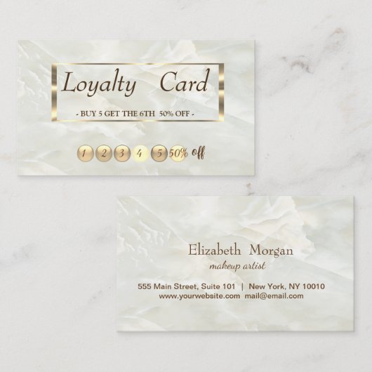 Marbre professionnel moderne, Carte de fidélité ca (Devant / Derrière)
