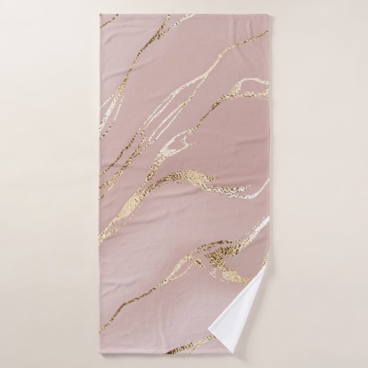 Marbre rose aux veines dorées (Serviette de bain)