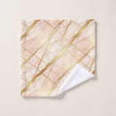 Marbre Rose Clair et Or Luxueux (Gant de toilette)
