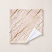 Marbre Rose Clair et Or Luxueux (Gant de toilette)
