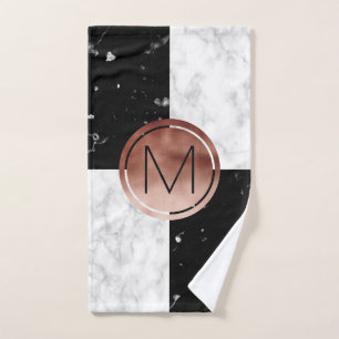 Marbre rose de blanc de noir d'or de monogramme
