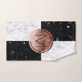 Marbre rose de blanc de noir d'or de monogramme (Serviette à main)