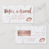 Marbre rose de typographie d'or de lèvres de carte (Devant / Derrière)