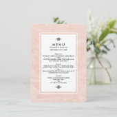 Marbre Rose Elégant Vintage Wedding Menu (Debout devant)