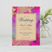 Marbre rose, encre bleue violet invitations de mar (Debout devant)