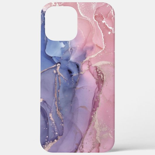 Marbre rose et bleu Coque-Mate coque iphone (Verso)