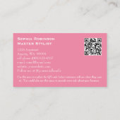 Marbre rose et Carte de visite or Faux (Dos)