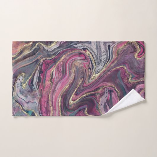 Marbre rose et gris Abstrait (Serviette à main)