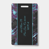 Marbre rose et Turquoise Style Bagage Badge (Dos)
