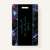 Marbre rose et Turquoise Style Bagage Badge (Dos)