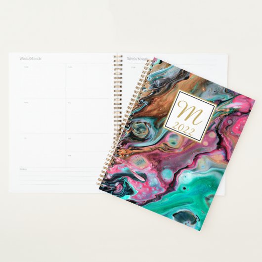 Marbre rose et vert monogramme (Devant avec enveloppe)