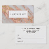 Marbre rose étincelant Certificat cadeau Abstrait (Devant / Derrière)