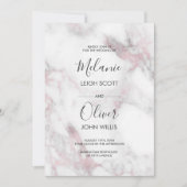 Marbre rose Faire-part de mariage simple (Devant)