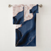 Marbre Rose Gold et Agate Bleu Marine (En situation)