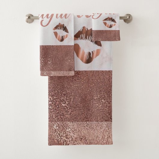 Marbre rose Gold Foil Bonjour Belle (En situation)