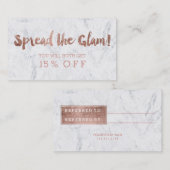 Marbre rose moderne 2 de typographie d'or de carte (Devant / Derrière)