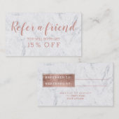 Marbre rose moderne 2 de typographie d'or de carte (Devant / Derrière)