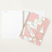 Marbre rose moderne et design géométrique or (Devant avec enveloppe)