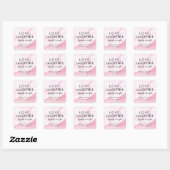 Marbre rose moderne Mariage Favor Love Sticker (Feuille)