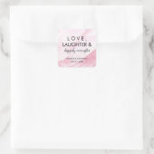 Marbre rose moderne Mariage Favor Love Sticker (Sac)