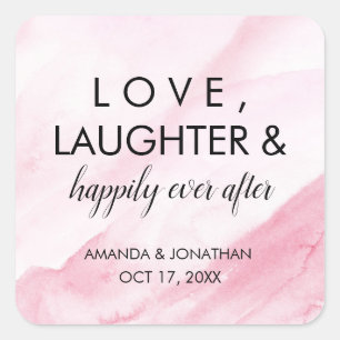 Marbre rose moderne Mariage Favor Love Sticker