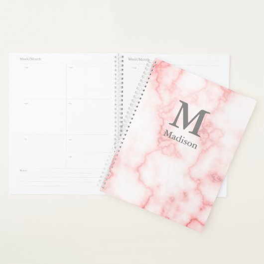 Marbre rose monogramme et Faux (Devant avec enveloppe)