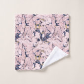 Marbre Rose Navy Or Élégant (Gant de toilette)