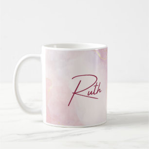 Marbre rose Nom personnalisé Mug