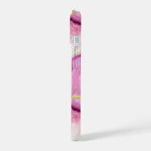 Marbre Rose Or Agate Géode Monogrammé Chic (Côté gauche)