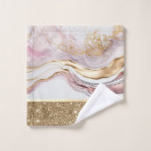 Marbre rose or élégant et stylé (Gant de toilette)