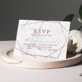Marbre Rose or Simple mariage géométrique RSVP