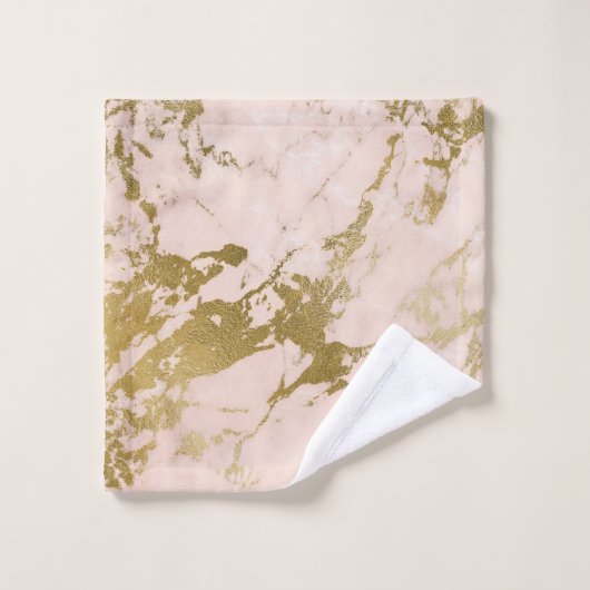 Marbre rose or tendance (Gant de toilette)