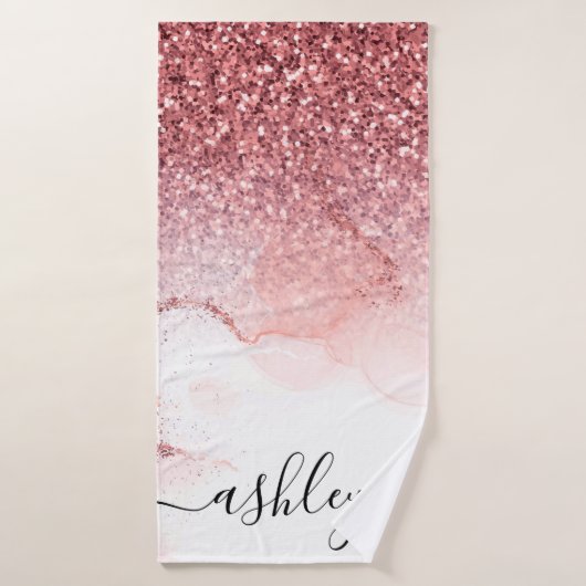 Marbre rose Parties scintillant (Serviette de bain)