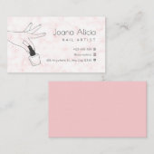 marbre rose simple ongle artiste Carte de visite (Devant / Derrière)