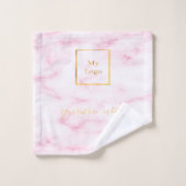 Marbre rose vierge or entreprise logo entreprise (Gant de toilette)