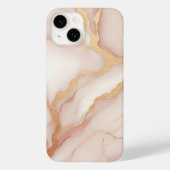 Marbre rose vif iPhone 14 Coque avec veines or (Verso)