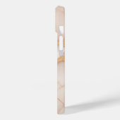 Marbre rose vif iPhone 14 Coque avec veines or (Verso / Gauche)