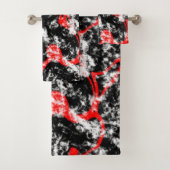 Marbre rouge, blanc et noir Abstrait (En situation)