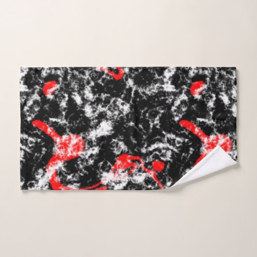 Marbre rouge, blanc et noir Abstrait (Serviette à main)