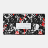 Marbre rouge, blanc et noir Abstrait (Clavier et souris)