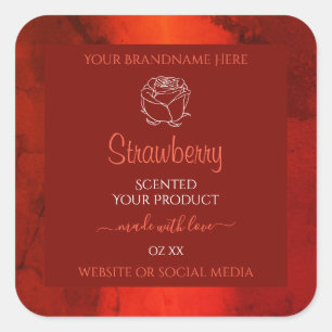 Marbre rouge lumineux Étiquette de produit Rose gr