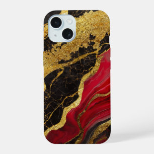 Marbre rouge noir avec motif doré