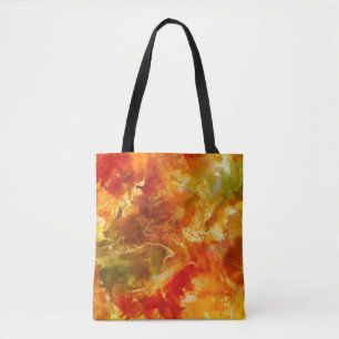 Marbre rouge, orange, or, encre imprimé sac fourre
