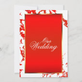 Marbre rouge vif, invitation dorée et blanche (Dos)