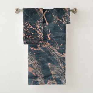 Marbre Rustique Bleu Brumeux et Rose Gold Rose Gla
