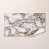 Marbre tendance cool blanc à motif doré (Serviette à main)