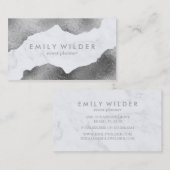 Marbre trempé d'argent | Carte de visite (Devant / Derrière)