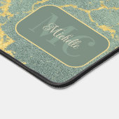 Marbre Turquoise classique avec nom et initiales (Coin)